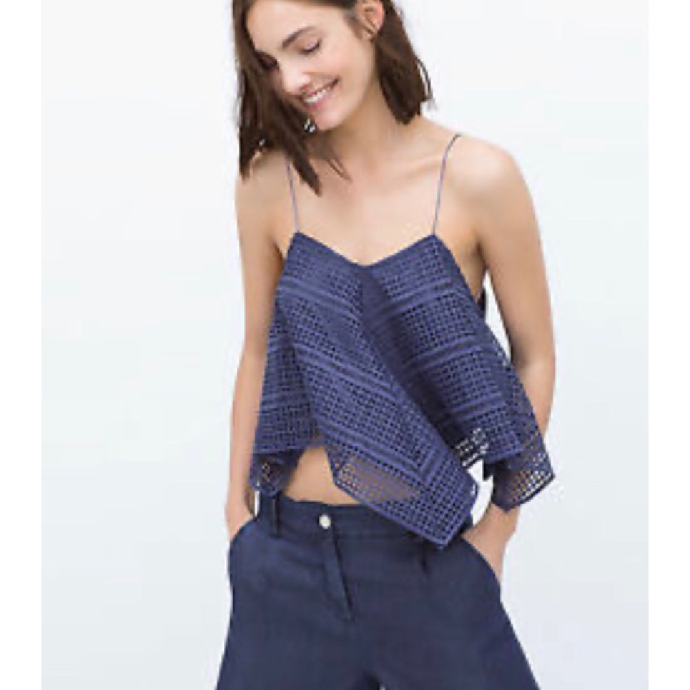 NWOT Zara flutter Boho crop top